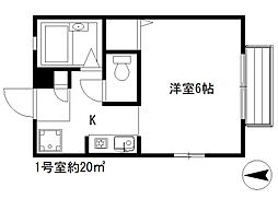 ハイツ・オリーブ 1Kの間取図画像