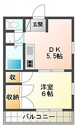 MAYハウス青葉町 1階1DKの間取り