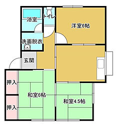 サンリーフ水守 3DKの間取図画像