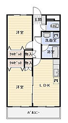 モン・ロジュマン 2LDKの間取図画像