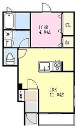 グレイスK 1LDKの間取図画像