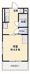 コスモ2 1DKの間取図画像