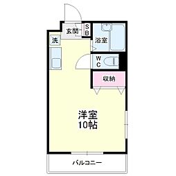 フースバル 1Kの間取図画像