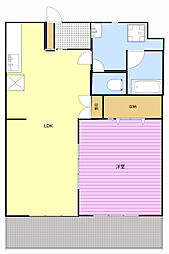 レーヴ 1LDKの間取図画像