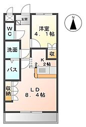 ラフィネ 1LDKの間取図画像