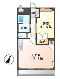 グランディール1 1LDKの間取図画像