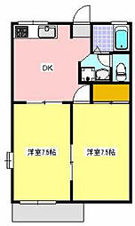 DUECASA 2DKの間取図画像