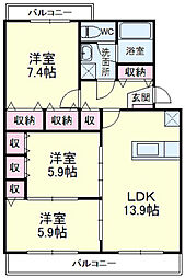 Pegasus 3LDKの間取図画像