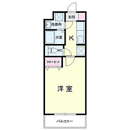 ドルフィン 1Kの間取図画像
