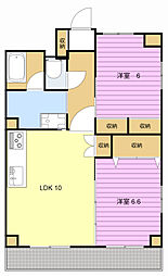 サルナート藤枝 2LDKの間取図画像