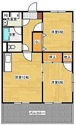グランディール 2LDKの間取図画像