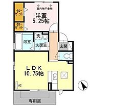 シャンポワールA 1LDKの間取図画像