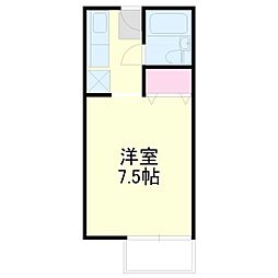ローテローザ 1Kの間取図画像