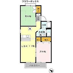 ソレイユイトウA 2LDKの間取図画像