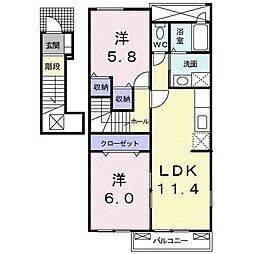 フォレストフェアリー 2LDKの間取図画像