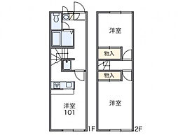 レオパレスセンチュリー 2DKの間取図画像