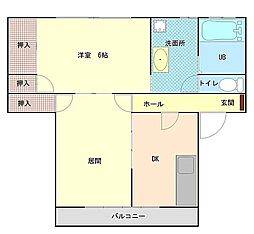 メゾンワルツ 2DKの間取図画像