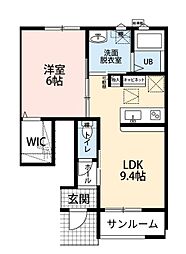 榛原郡吉田町住吉アパート 1LDKの間取図画像