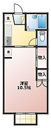 メゾン・セリバテール 1Kの間取図画像