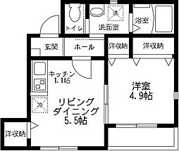 ボナールコート 1DKの間取図画像