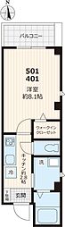 大一ビル 1Kの間取図画像