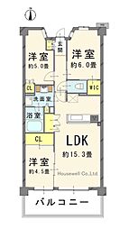オハナ柏たなかパークフロント 3LDKの間取図画像