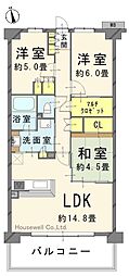メイツ三郷中央サラテラス 3LDKの間取図画像