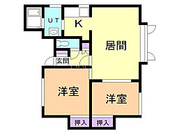 アイビーみその 2LDKの間取図画像