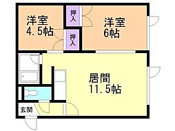 ラ・ポラン 2LDKの間取図画像