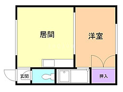 ハイツまるいNo.10 1DKの間取図画像