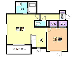 ヴィーナス・ヴィレッジ6 1LDKの間取図画像