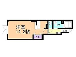 レジデンスひまわり ワンルームの間取図画像