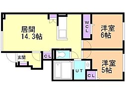 間取図画像 2LDK