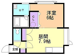 WESTCASA 1DKの間取図画像
