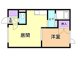 ロイヤルハイム末広 1LDKの間取図画像