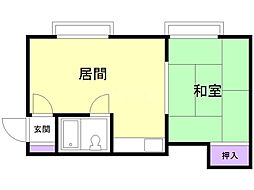 ハイツつくばNo.B 1DKの間取図画像