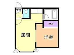 コーポサンライズB 1DKの間取図画像
