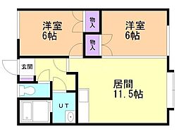 コーポういろう 2LDKの間取図画像