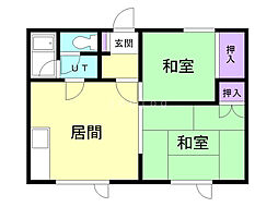 コーポR 2DKの間取図画像