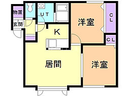 間取図画像 2LDK
