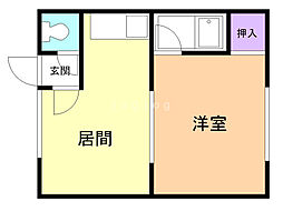 シャルム宮前 1DKの間取図画像