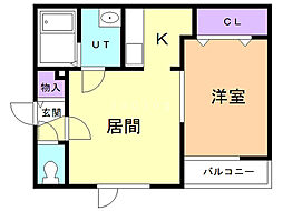 エトワール 1DKの間取図画像