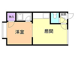コーポペアレント 1DKの間取図画像