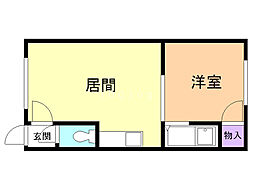 ソフィーユ清水 1DKの間取図画像