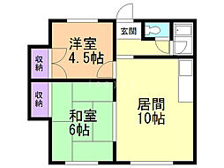 コーポロイヤル 2LDKの間取図画像