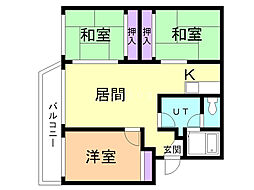 第1緑町ハイツ 3LDKの間取図画像