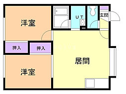 エルフィンパークツイン 2LDKの間取図画像