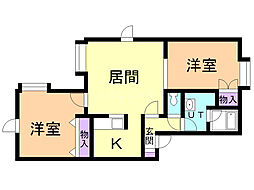 エルヴァージュ 2LDKの間取図画像