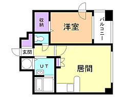 グランドール表町 1LDKの間取図画像