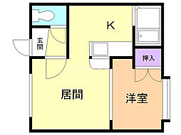 レインボーハウス明野新町No.11 1LDKの間取図画像